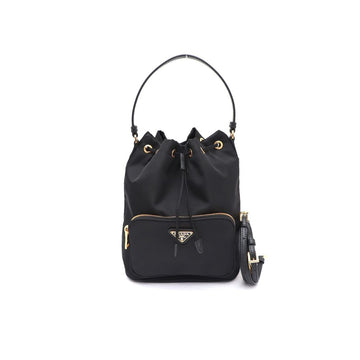 PRADA 1BH038 Nylon Bucket Tote Bag in Gold 153745439