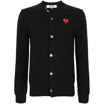 COMME DES GARCONS Schwarzer Herz Logo Wollcardigan 153083807