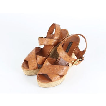 Louis Vuitton Women's Monogram Wedge Sandals 35.5 153745502