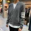 THOM BROWNE 4-Bar Strickjacke mit diagonaler Borte in Mid Gray 123467478 [P]