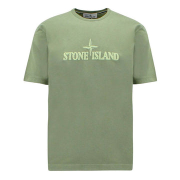 STONE ISLAND ステッチ ロゴ 刺繍 半袖 Tシャツ セージ グリーン 781521579 V0055 153746534