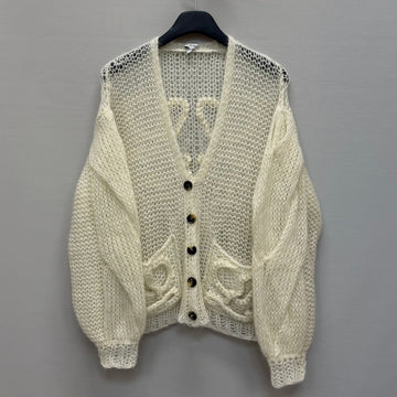 Loewe Mohair Blend Cardigan with Anagram Logo (Women's Oversized) 153747460