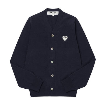 COMME DES GARCONS カーディガン 2 プレイ ホワイト ハート ワッペン 149502196