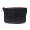 CHANEL Klassische Medium O CASE Clutch aus schwarzem Kaviar mit silberner Hardware (19. Serie) 153748210 [P]
