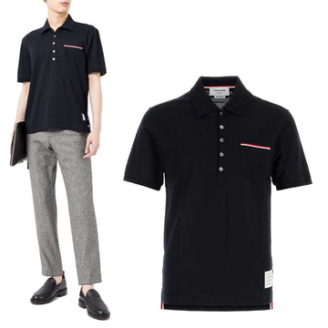 Thom Browne 3-Stripe Pocket Polo Shirt 153748298