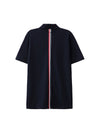 Thom Browne Polo T-Shirt with Three Stripes Navy MJP042A 153748354 [P]