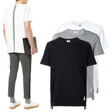 Thom Browne Short Sleeve T-Shirt with Stripes MJS056A 153748512