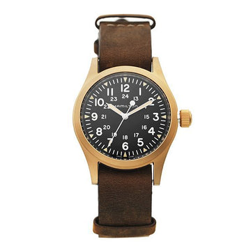 Hamilton Khaki Field Mechanical Men's Leather Watch H69459530 147011273