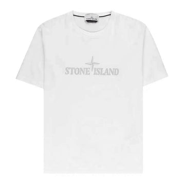 Stone Island Stitch to Logo Embroidered Short Sleeve T-shirt White 781521579 V0001 153767777