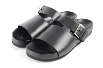 HERMES メンズレザーサンダル ブラック 41(260) 153776371
