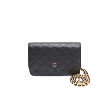 CHANEL Caviar WOC Gold Chain Shoulder Bag and Crossbody Bag 85377340 153786282