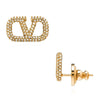 Valentino Garavani V Logo Crystal Earrings 150633925 [P]