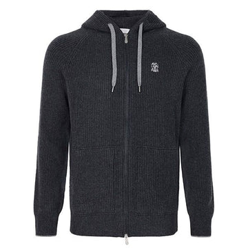Brunello Cucinelli Cashmere Knit Hooded Zip-Up Jacket 153787979