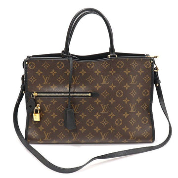 LOUIS VUITTON M43435 Black Monogram Canvas Popincourt MM 2WAY 153792527