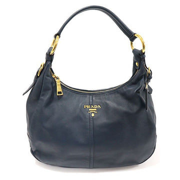 PRADA ソフト カーフスキン ゴールド レタリング ホーボー ショルダーバッグ BR4373 153792864