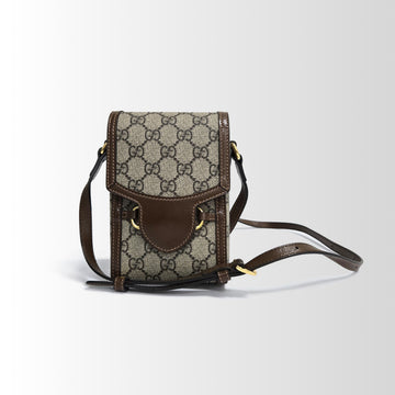 Gucci Brown 625615 Horsebit 1955 GG Supreme Canvas Crossbody Bag 153793174