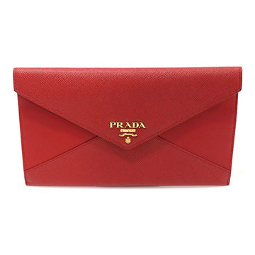 Prada Saffiano City Leather Lettering Envelope Pouch Clutch 1MF003 153793195