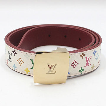 Louis Vuitton White Multi Monogram Gold Buckle 30MM Belt 90 153793642