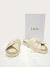 DIOR ホワイトラムスキンカナージュDツイストスライドサンダル 153793980 [P]