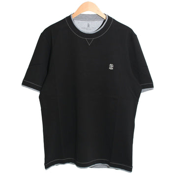 BRUNELLO CUCINELLI レイヤード半袖ブラック M0B137451G CCB75 153811027