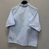 Prada Triangle Logo Short Sleeve Cotton Shirt (100) 153824351 [P]