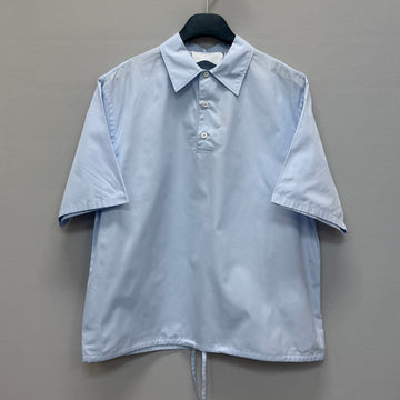 Prada Triangle Logo Short Sleeve Cotton Shirt (100) 153824351