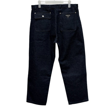 Prada Wide Leg Chevron Denim Pants (35) 153824470