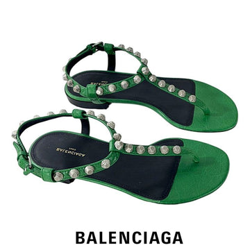Balenciaga Women's Studded Sandals Green 477133 WAD40 3707 Genuine 100% 153826501