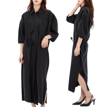 LEMAIRE Asymmetrisches Hemdkleid DR1162 LF1308 BK999 153843636