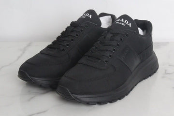 PRADA Leder-Nylon-Sneaker Schwarz 7(260) 153843770