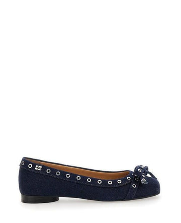 Ganni Denim Eyelet Bow Ballerina S2756 642 151058233