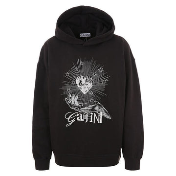 GANNI Phantom Hoodie mit Herzgrafik, Oversize 25SS T4082 252 134089425