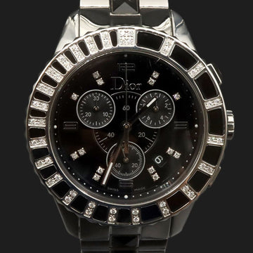DIOR 38MM Stahl Quarz Chronograph mit Diamantlünette Metallband Uhr / CD114316 153853315