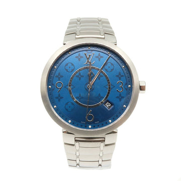 Louis Vuitton Slim Blue Metal Band Quartz Watch for Men and Women / QA150Z 153853563