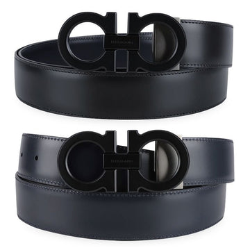 SALVATORE FERRAGAMO Männer Reversibler Leder Gancini Gürtel (Schwarz/Blau-Marine) 679710 688772 018 151505083