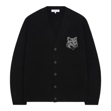 MAISON KITSUNE Fox-Kopf Intarsien Merino Cardigan 153891589