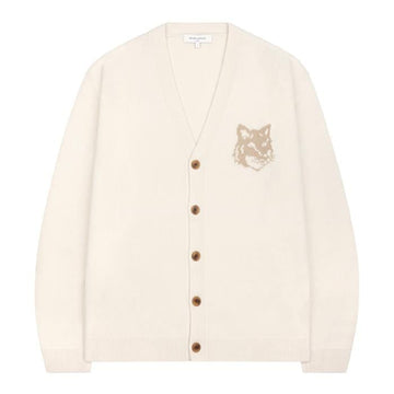 MAISON KITSUNE Fox Head Intarsia Merinowolle Cardigan 153891592
