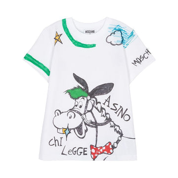 MOSCHINO Kinder T-Shirt mit Kurzarm HSM04L LAA02 10101 (auch für Erwachsene tragbar) 153895533