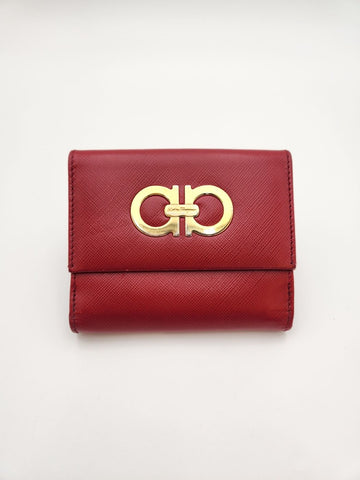 SALVATORE FERRAGAMO Gancini Kompakt Geldbörse Rot A 153895944