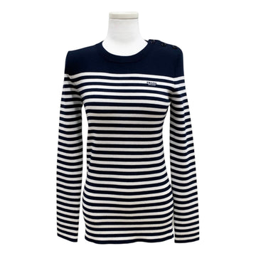 PRADA Gestreifter Wollpullover T-Shirt 25FW 153896783