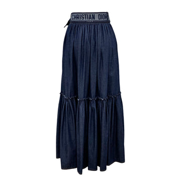 DIOR ティアードデニムベルトロングスカート 153897011