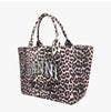 Ganni Leopard Print Medium Shopper Tote Bag 153897412 [P]