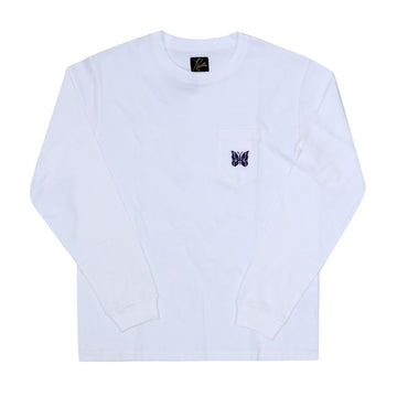 NEEDLES RW348 A-White Herren Langarmshirt mit Taschen 153897909
