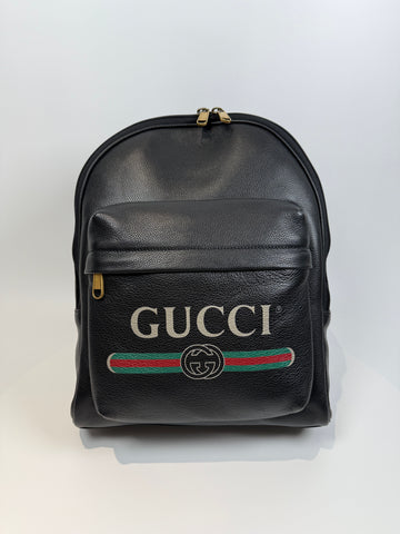 GUCCI Schwarzer Rucksack mit Logo und Schriftzug 547834 153897992