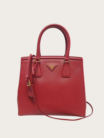 Prada Red Saffiano Lux Tote Shoulder Bag 153898186