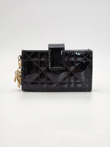 DIOR アコーディオンカードケース パテント ブラック(S0074OVRB_M900) 153898252