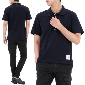 THOM BROWNE サイドスリットポロ半袖Tシャツ MJP052A 00042 415 153900575