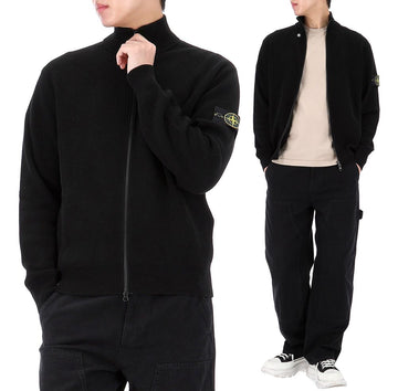 STONE ISLAND 26SS ワッペンパッチ ハイネック ジップアップ カーディガン 153901046