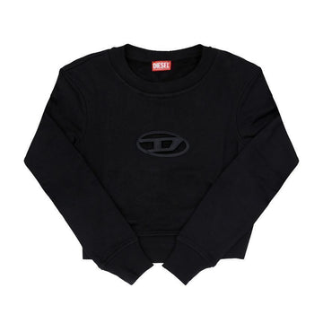 Diesel Cutout Metallic Oval D Logo Cropped Women's Sweatshirt A09931 0GRAC 9XX 143788472