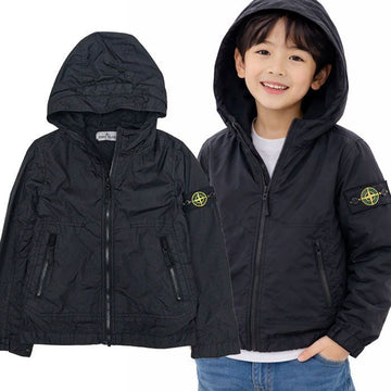 STONE ISLAND キッズワッペンウィンドブレーカー フードジャケット 801640233 153961739